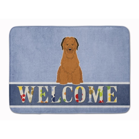 Carolines Treasures Briard Brown Welcome Machine Washable Memory Foam Mat BB5663RUG